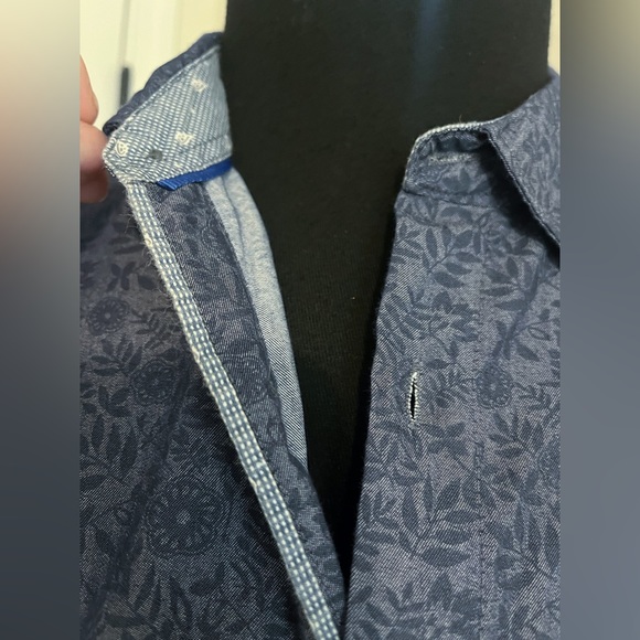 Michael Brandon Slim Fit Floral Cotton/Poly Button Down Men’s Size L Shirt - Picture 3 of 9